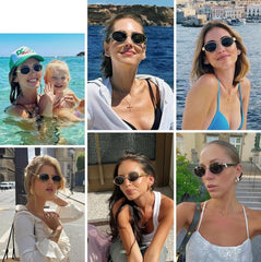 CREEK Retro Oval Sunglasses For Women & Men Trendy Sun Glasses Classic Shades Uv400 Protection (Matte,Gold-Green,non polarization),M