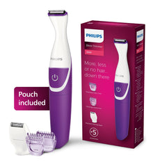 Philips Body Trimmer for Women BRT383/15, Skin Safe with Rounded Tips, 2in1 Trim or Shave, Hair Removal for Intimate Areas, Arms, Legs & Body, No Skin Irritation, Travel Friendly
