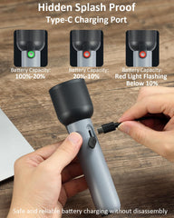 PHILIPS Handheld Torch Light, 2000mAh Rechargeable LED Torch Light with 2 Modes,400LM & IP44 Waterproof, Portable Flash Light for Home, Camping, Hiking, Emergency ,Gray