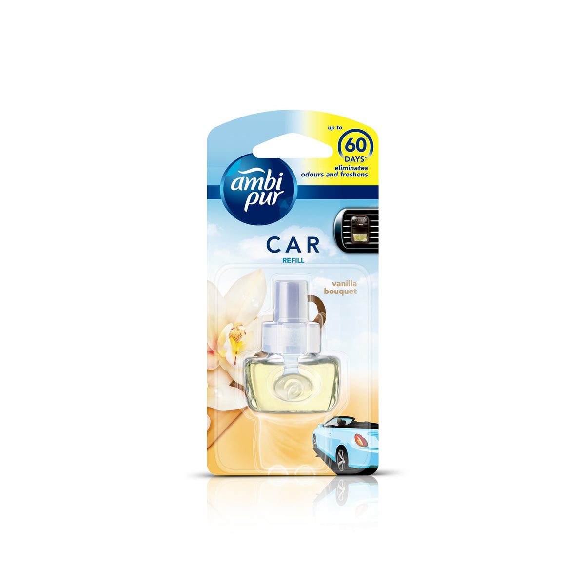 Ambi Pur Car Air Freshener Refill, Vanilla Bouquet, Aerosol, 7.5 Ml
