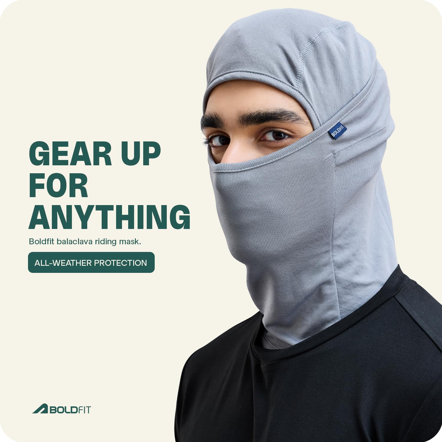 Boldfit Face Mask for Bikers in Riding Full Face Mask Balaclava for Men Black Mask for Bike Riding Accessories Cycling Accessories Stylish Mask for Men & Women Rider Full Face Helmet Mask for Men Grey