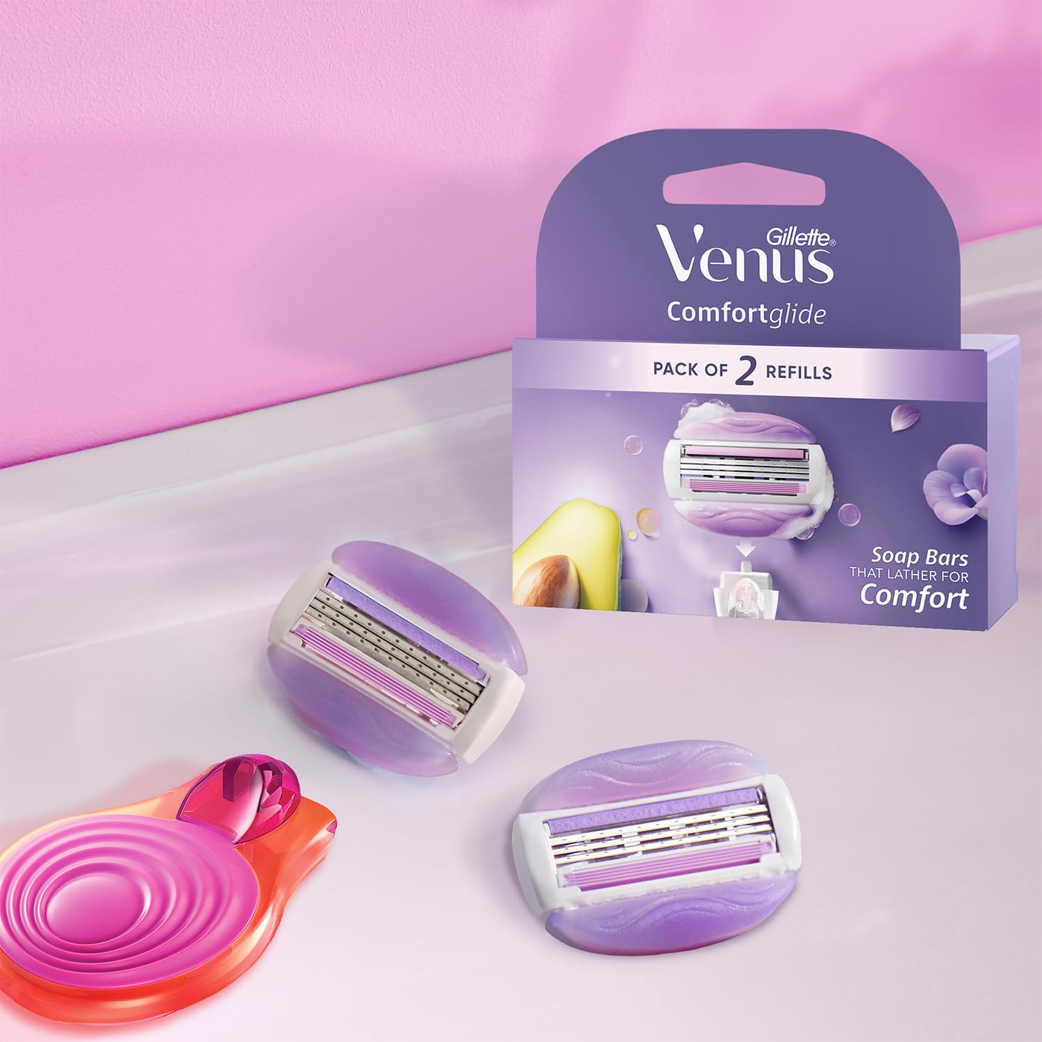 Gillette Venus Snap Hair Remover | Women Body Razor | Pack of 1 | Compact case| Soap Gel Bar With Avocado