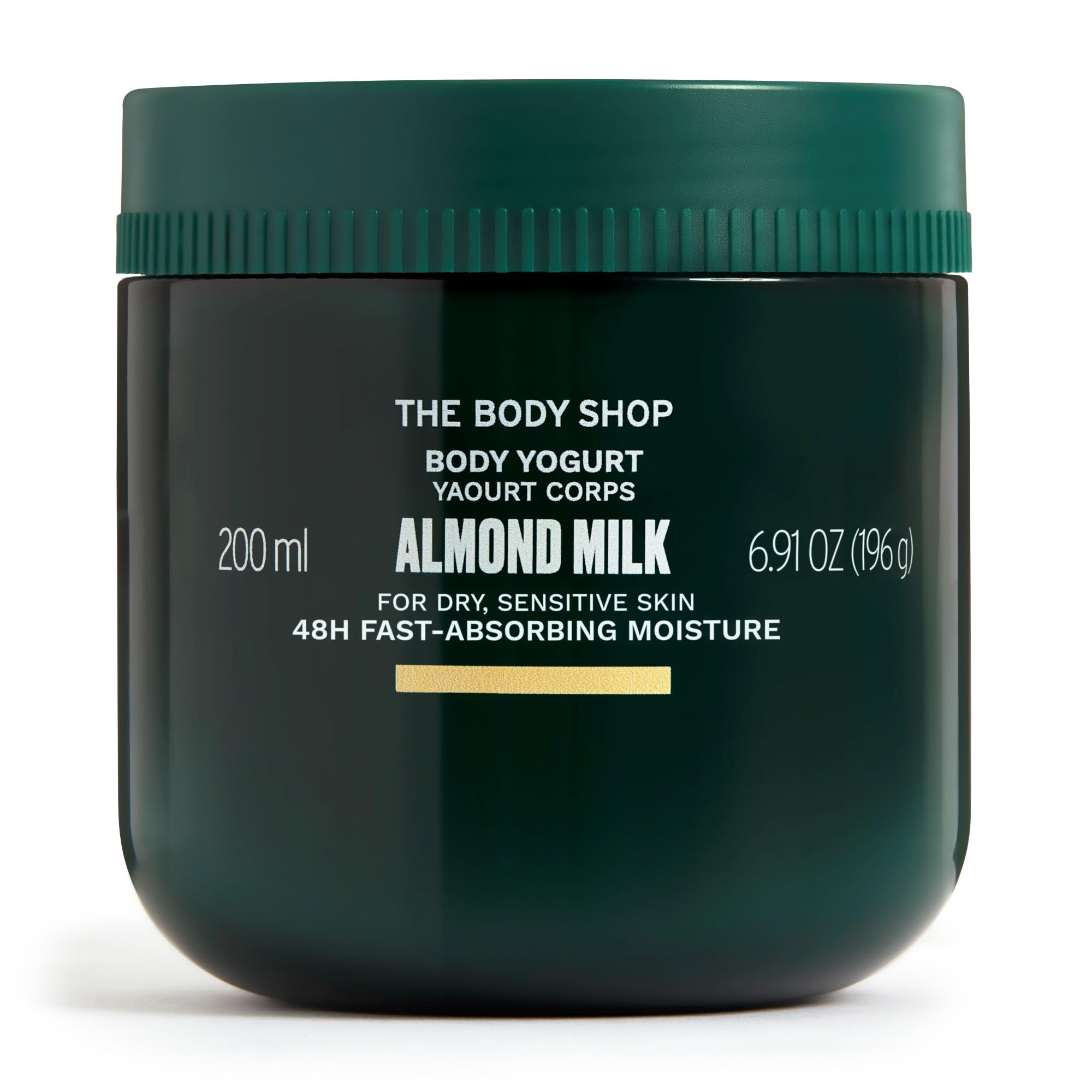 The Body Shop Vegan Body Yogurt Almond Milk Cream, 200 ML - For Normal To Dry Skin | Instant 48 Hr Moisture | Vegan