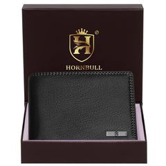 HORNBULL Stella Mens Black Purse | Stylist Mens Wallet with RFID Blocking | Wallet Men Brown Genuine Leather Gift Set