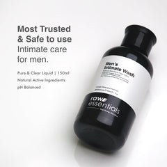 Raw Essentials Intimate Wash for Men 150 ml, Relieves Itchiness & Odour, Prevents Fungal Growth, Brightens Groin Area, pH Balanced, Sulphate Free, Paraben Free