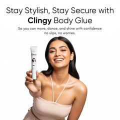 Masofta Clingy Body Glue – Sweat-Resistant, Skin-Safe Adhesive for Fashion & Styling | Strapless Outfit & Dress Fixer, Clothing Hold Roll-On, Secure Fit, Non-Irritating | 20 ml