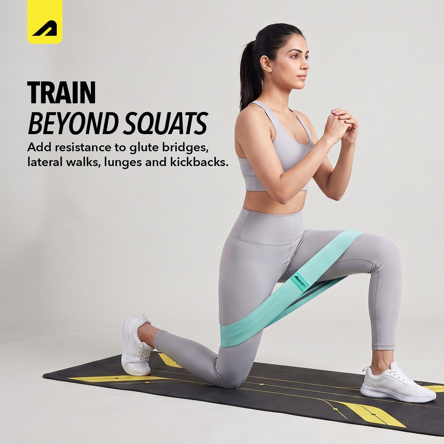 Boldfit Fabric Resistance Band - Loop Hip Band for Women & Men for Hip, Legs, Stretching, Toning Workout. Mini Loop Booty Bands for Glutes, Squats Exercise Usable in-Home & Gym. (Light Green)