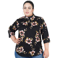 Indietoga Women's Plus Size Floral Printed Casual Long Tunic Tops (2XL to 7XL)