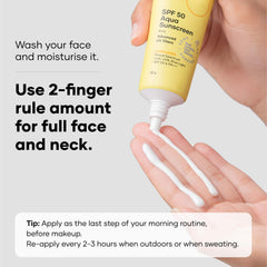 Cureskin SPF 50 Aqua Sunscreen with Advanced UV Filters | Broad Spectrum Sun, UVA, UVB, Blue Light Protection, SPF 50 & PA+++, 50 g (Pack of 1)