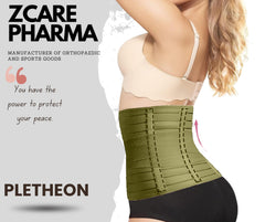 PLETHEON 3-in-1 Postpartum Abdominal Belt for Women – Belly, Waist & Pelvis Support | Post Pregnancy Recovery Belt | Maternity Tummy Wrap for Slimming & Back Pain Relief (Green)