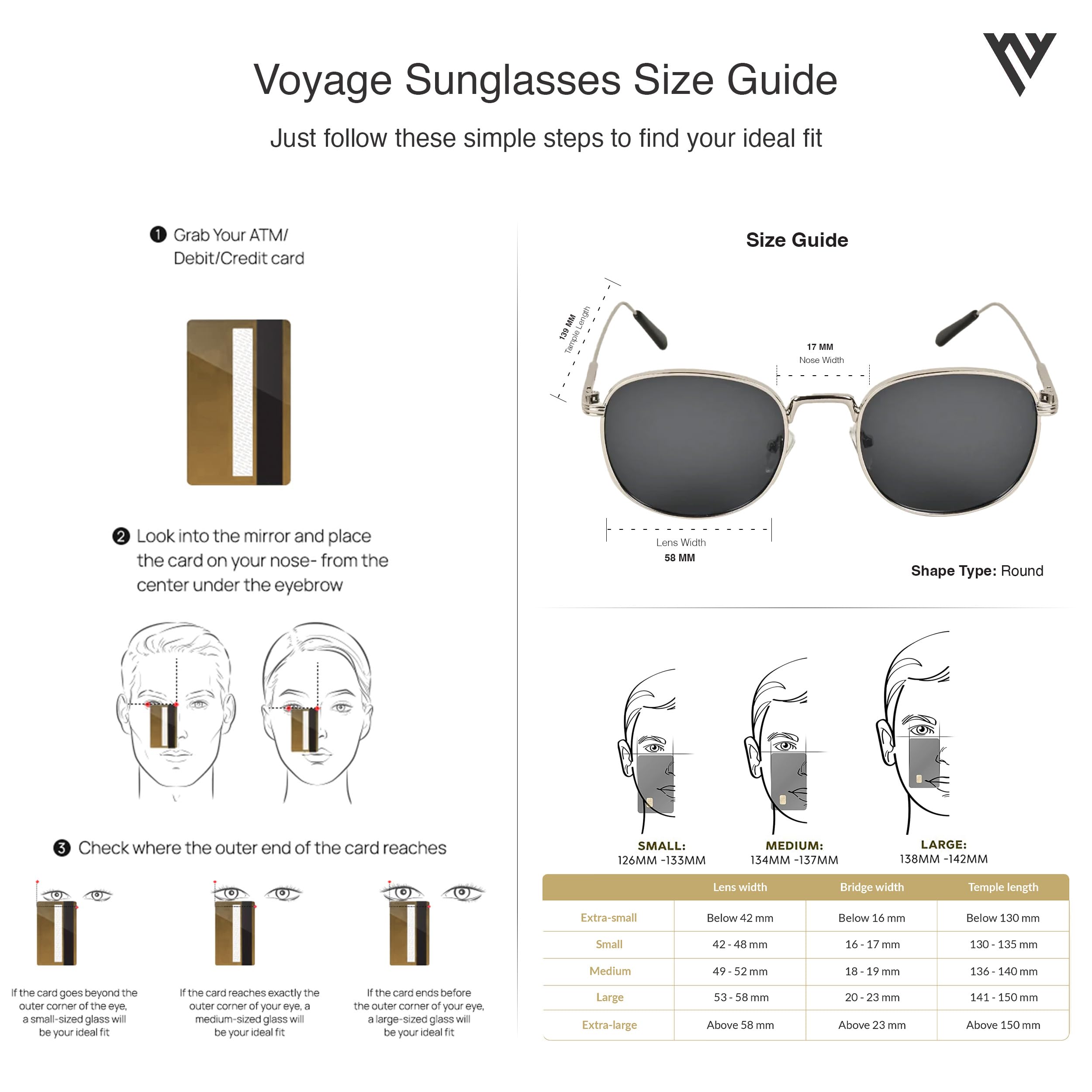 Voyage Round Non-Polarized Sunglasses for Men & Women (2036MG2977, 58, Black & Silver)-Pack of 1