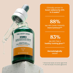 The Body Shop Vitamin C Glow Revealing Serum - For Dull & Tired Skin, 30 ML - For Dull, Tired Skin |Helps Tackle The Look Of Uneven Skin Tone | Radiance Revealing