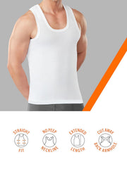 Dixcy Scott Originals Clasz Vest | 100% Combed Cotton | Men's Vest | No-Peep Neckline | Breathable, Sweat Absorbent Vest for Men | Cut Away Back Arm Hole | Innerwear for Man | Pack of 3 Regular Fit