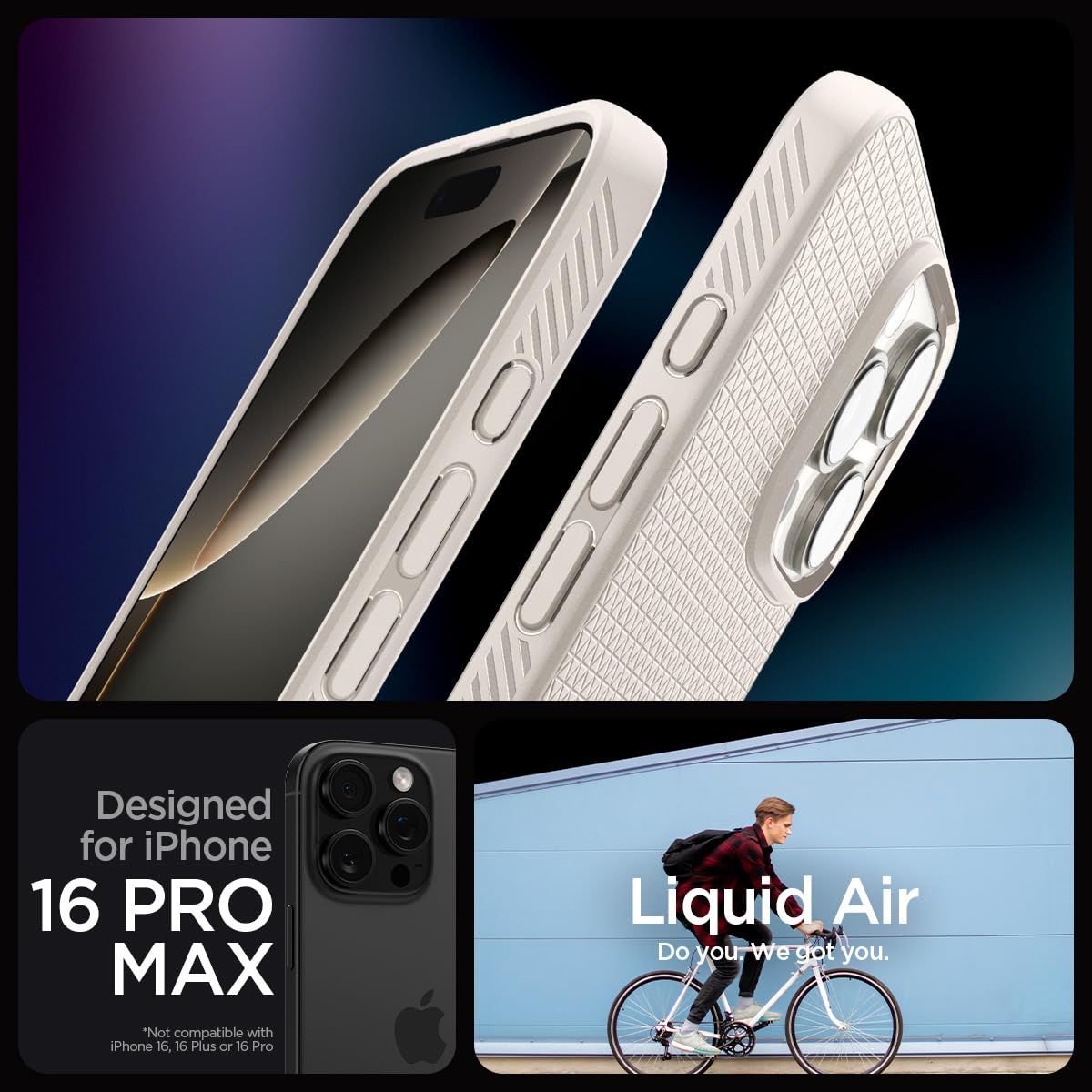 Spigen Liquid Air Back Cover Case for iPhone, Durable Protection, Air Cushion Technology - TPU | Matte Black