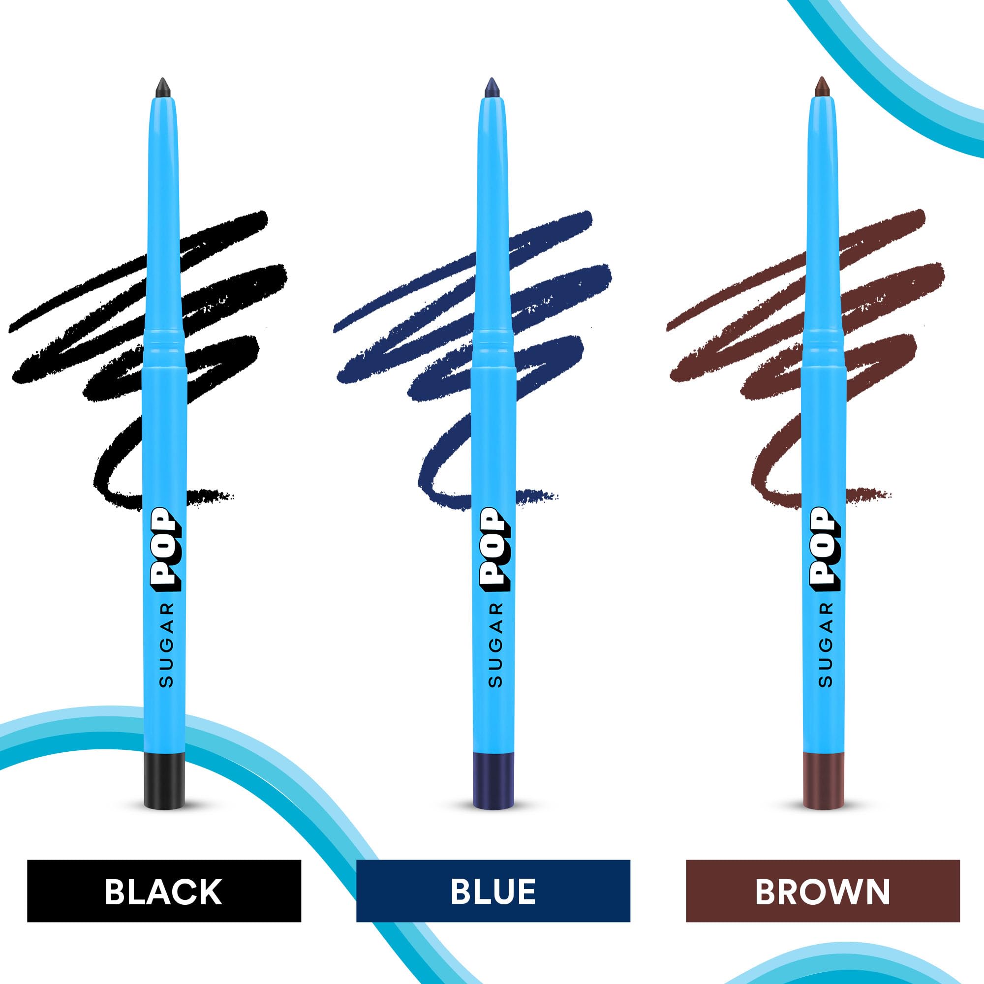 SUGAR POP Pencil Longwear Kajal | Vitamin E & Sunflower Seed | Smudge-Proof | Long-Lasting | Velvet Finish | 0.3Gms - 01 Black Pack of 1