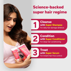 Arata Super Shampoo (300ml) with Argan Oil, Biotin & Soy Protein| Prevents Hair Loss | Boosts Hair Thickness | Reduces Breakage | Fights Microbial Infections | Adds Shine | Shampoo For Women & Men