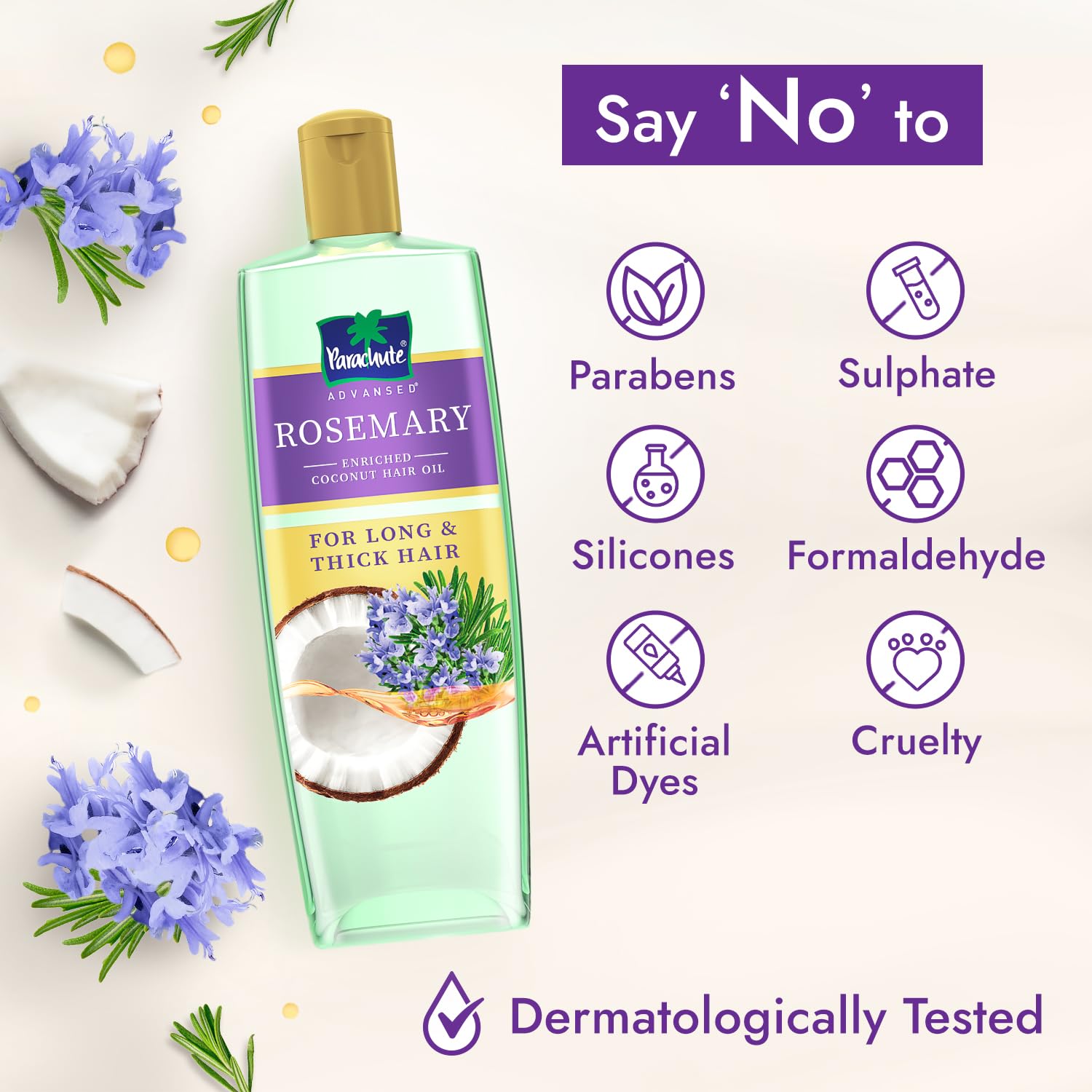 Parachute Advansed Rosemary-enriched Coconut Hair Oil| Rosemary Hair Oil| Superfoods Magic| Long & Thick Hair|300 Ml