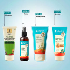 Pilgrim Australian Tea Tree Light Gel moisturizer for face for oily & acne prone skin with Hyaluronic acid & CICA |Tea tree light non-oily moisturizer for face |For women & men | 80 gm