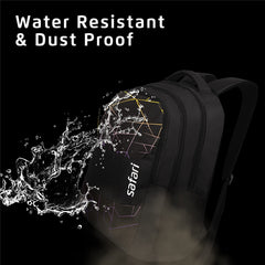 Safari Hitech Large Size 35 Ltrs Water Resistant Standard 4 Compartment Backpack - Black