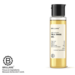 Brillare 5% Tea Tree Oil for Dandruff & Itchy Scalp | Removes Dandruff from Roots | 100% Natural, Preservative-Free with Tea Tree, Lemon & Neem | Deep Cleans Scalp | Anti Dandruff Hair Oil