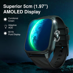 Fastrack Astor FS1 Pro Smart Watch, 1.97" AMOLED Display, Bluetooth Calling, 100+ Sports Modes, SpO2 & Heart Rate Monitoring, Women's Health, IP68, Up to 5 Days Battery, Functional Crown (Black)