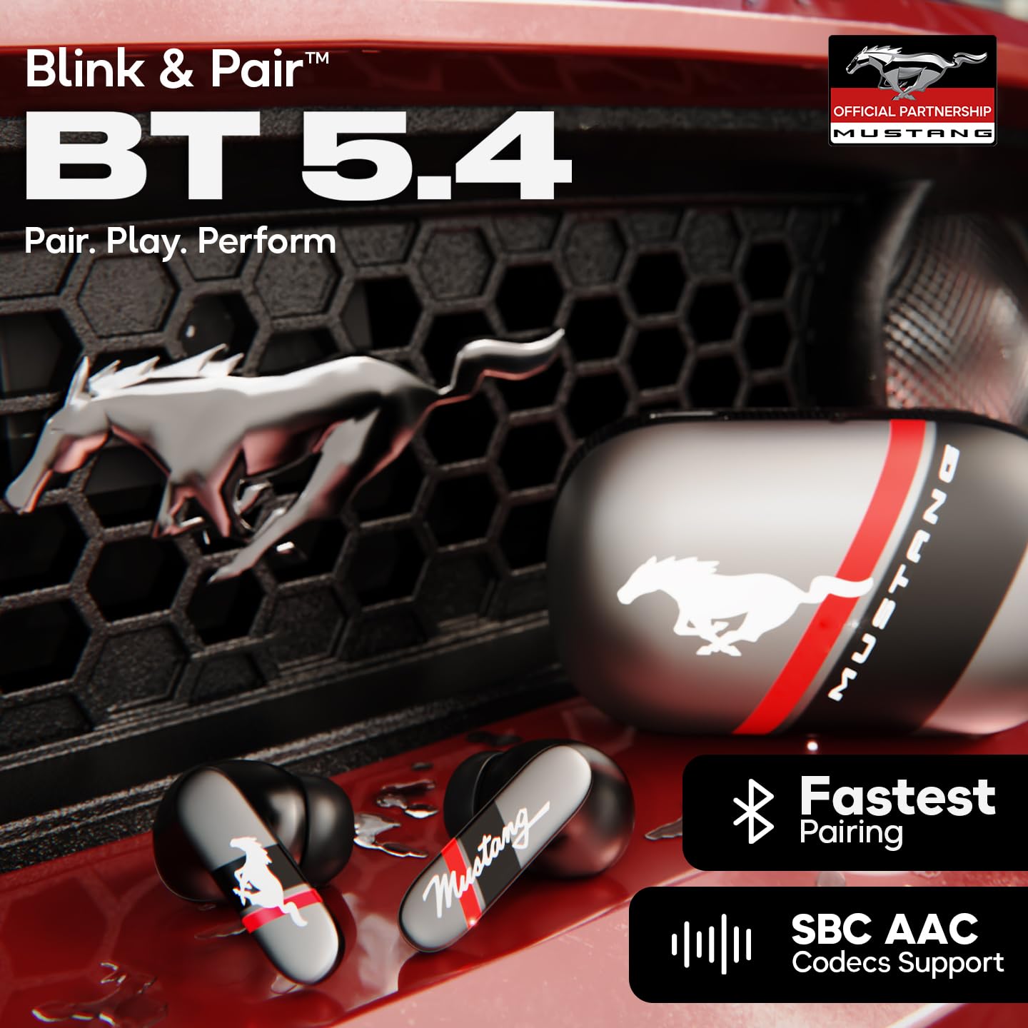 GOBOULT Mustang Dyno Earbuds with 60H Playtime, App Support, Dual Pairing, 4 Mics ENC, 45ms Low Latency, 13mm Drivers, Touch Controls, IPX5 Ear Buds Wireless (Silver)