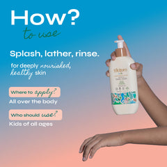 Tikitoro Kids Nourishing Body Wash | Pediatrician Approved | Vegan | Cleanses, Moisturizes & Nourishes Skin | Almond, Calendula, Pomegranate Extract | No Parabens & Sulphates, Age 4+ years (300ml)