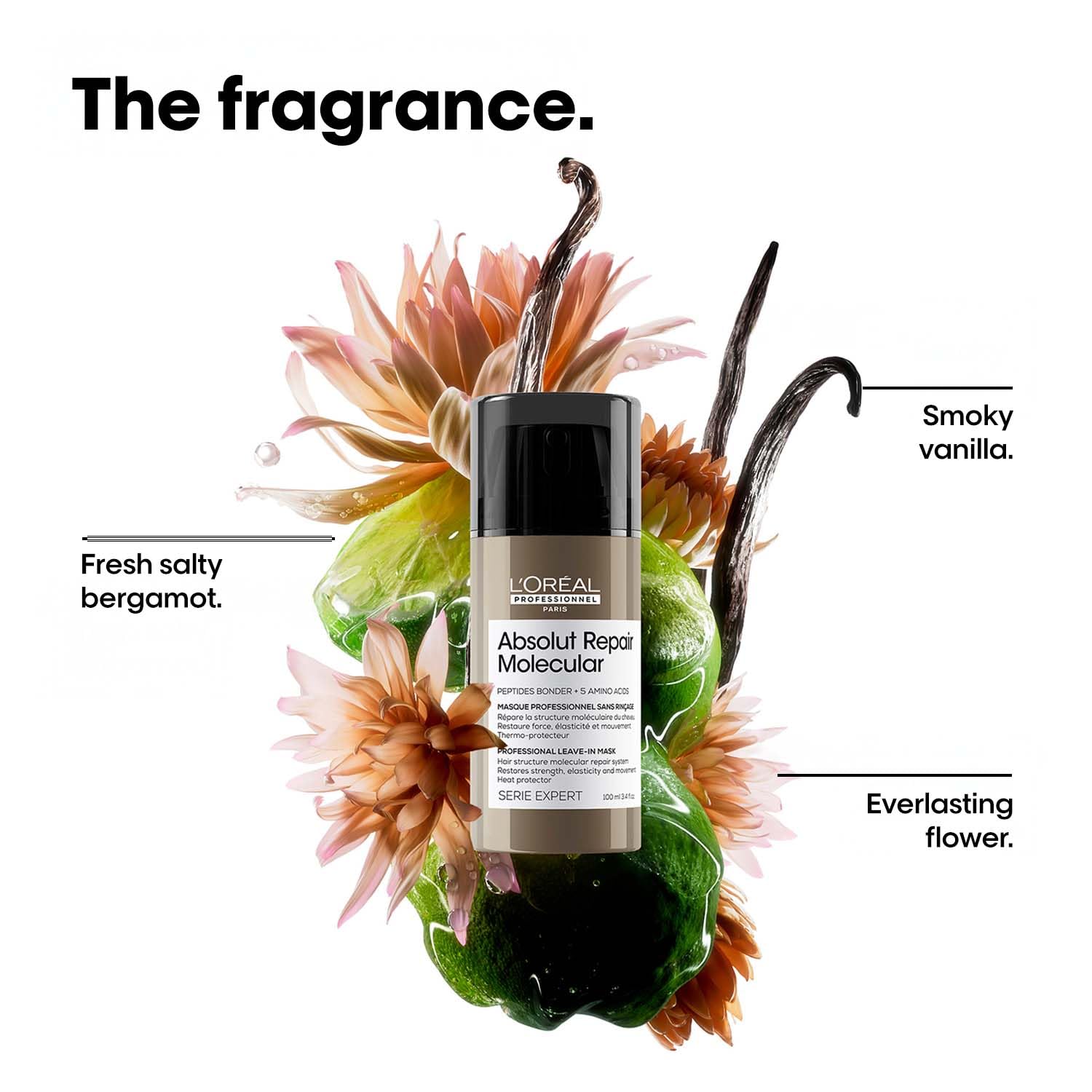 L'Oréal Professionnel Absolut Repair Molecular Deep Repairing Leave-in Mask for Damaged Hair | Repair up to 2 years of damage, in one use | 2% peptides bonder + 5 amino acids, 100 ml