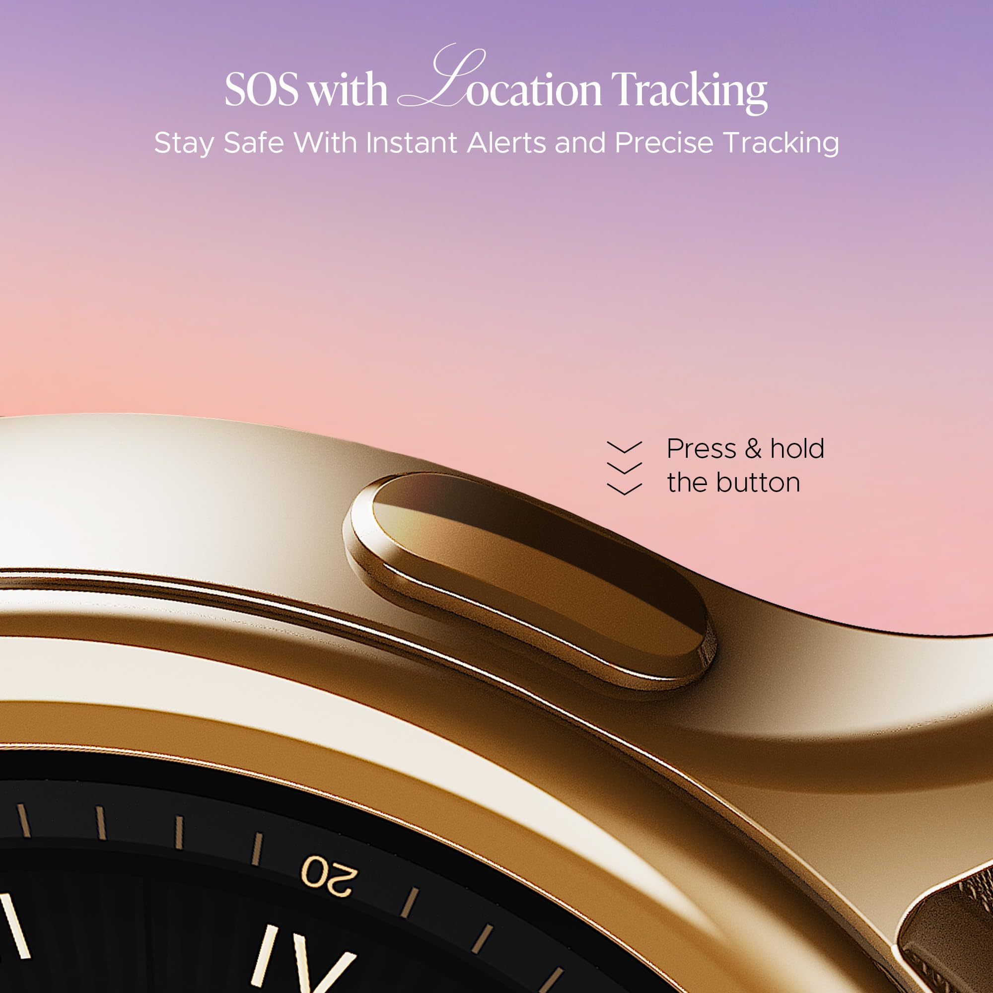 boAt Enigma Daze Women's Luxury Smart Watch w/ 1.3”(3.3cm) Luminous Display, Emergency SOS Live Location Sharing, Functional Crown, Watch Face Studio, QR Tray, BT Calling, HR & SpO2 (Cherry Blossom)