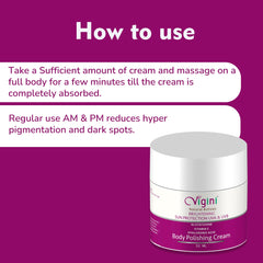 Vigini 1% Kojic Acid Vitamin C Glowing Underarms Knee Pigmentation Dark Spots DeTan Dtan Dull Uneven Skin Tone Tanning Removal Body Polishing Moisturizer Cream for Men Women Dry & Oily Skin 50 ml
