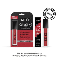 RENEE Stay With Me Mini Matte Lip Color, Long Lasting, Non Transfer, Water & Smudge Proof, Light Weight Liquid Lipstick, Hunger for Berry 2ml - Beauty from RENEE - Shop in Sri Lanka at Arcade.lk