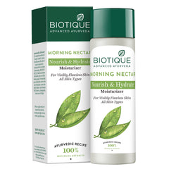 Biotique Morning Nectar Flawless Skin Moisturizer Lotion L Prevents Dark Spots, Blackheads And Blemishes L Visibly Flawless Skin L Nourishes And Hydrates Skin L All Skin Types L 190Ml