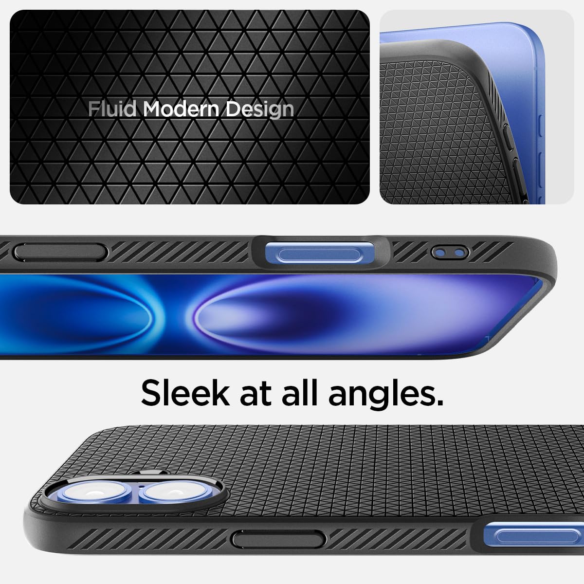 Spigen Liquid Air Back Cover Case for iPhone, Durable Protection, Air Cushion Technology - TPU | Matte Black