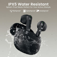 Portronics Harmonics Twins S18 in Ear TWS Earbuds with 30H Playtime, in Built HD Mic, Game/Music Mode, 13mm Dynamic Driver, Low Latency, Touch Control, Type C Fast Charging, Light Weight(Black)