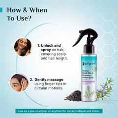 Pilgrim Korean Black Rice and Rosemary Water Spray With Biotin For Strong, Nourished Hair 200ml | Spray for Regrowth | Thicker & Stronger Hair | Sulphate & Paraben Free I For Women for Men