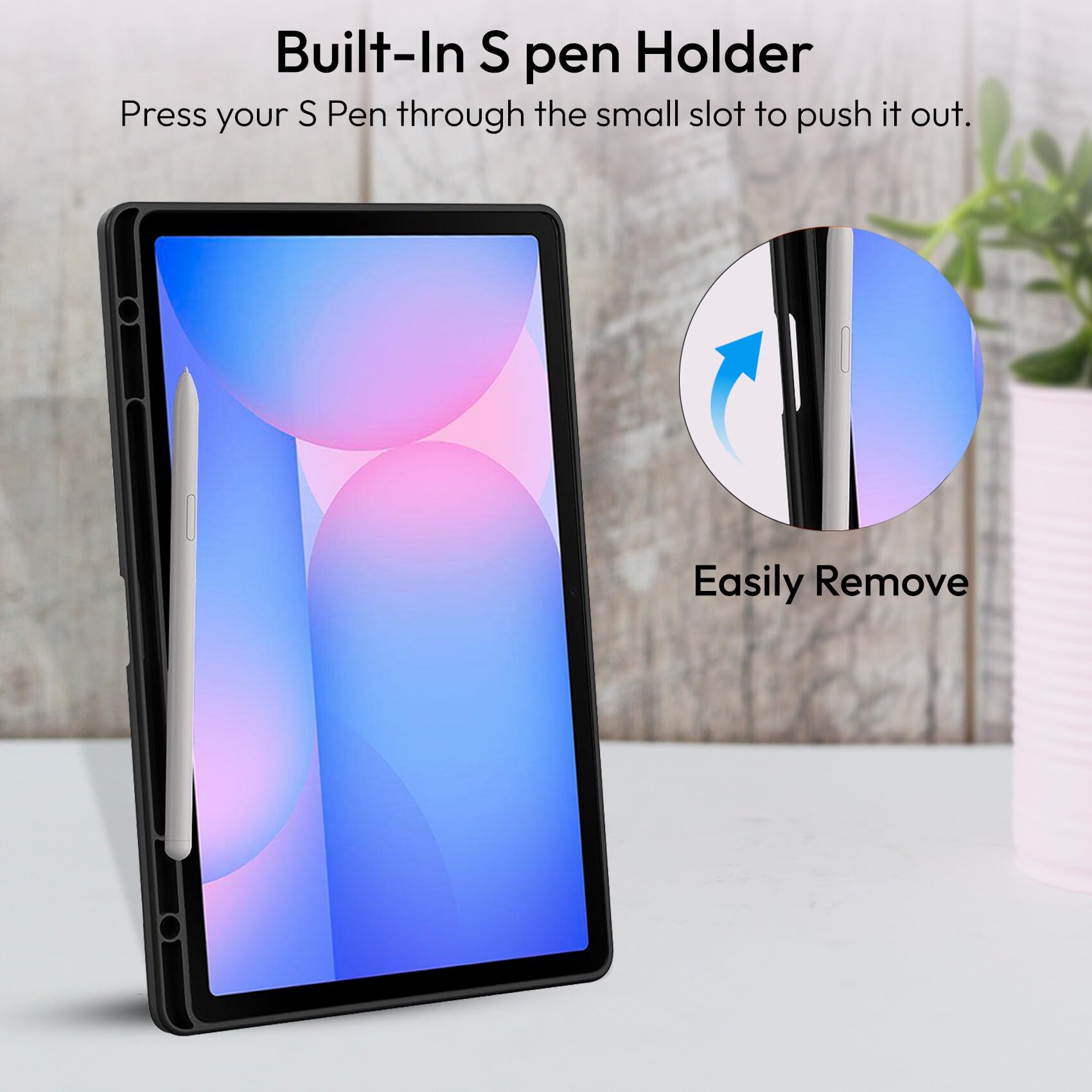 Robustrion Cover for Samsung Galaxy Tab S10 Lite 10.9" / Tab S9 FE/Tab S10 FE/Tab S9 11" with [S Pen Holder], Flip Case for Samsung Tab S10 Lite /S10/S9 FE Tablet Cover [Auto Sleep Wake] - Black