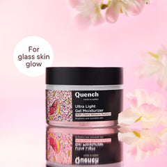 QUENCH BOTANICS Mon Ultra Light Moisturizing Gel with 2% Niacinamide, Nourishes & Adds a Radiant Glow with Cherry Blossom, Grapefruit, Pearl & Moringa Seed Oil, White, 50 ml