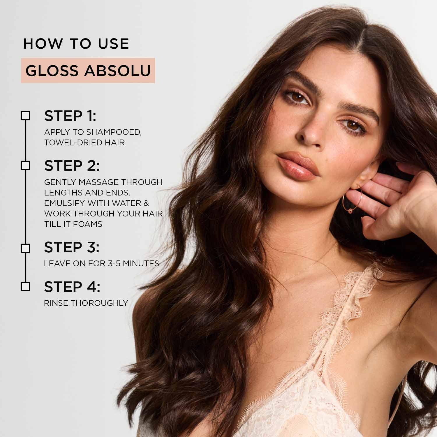 Kérastase Gloss Absolu Anti-Frizz Foaming Conditioner For Bouncy, Glossy Hair | Fine To Medium Hair | 4-Days Anti-Frizz | With Hyaluronic & Glycolic Acid, Wild Rose-In-Oil | 250ml