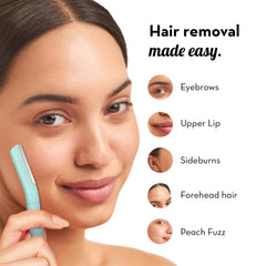 Plush Flawless Reusable Face Razor for Woman (Pack of 3) | Eyebrow & Facial razor with Single German Steel Blade | Instant & Painless Hair Removal for Upper Lips, Forehead, Sideburns