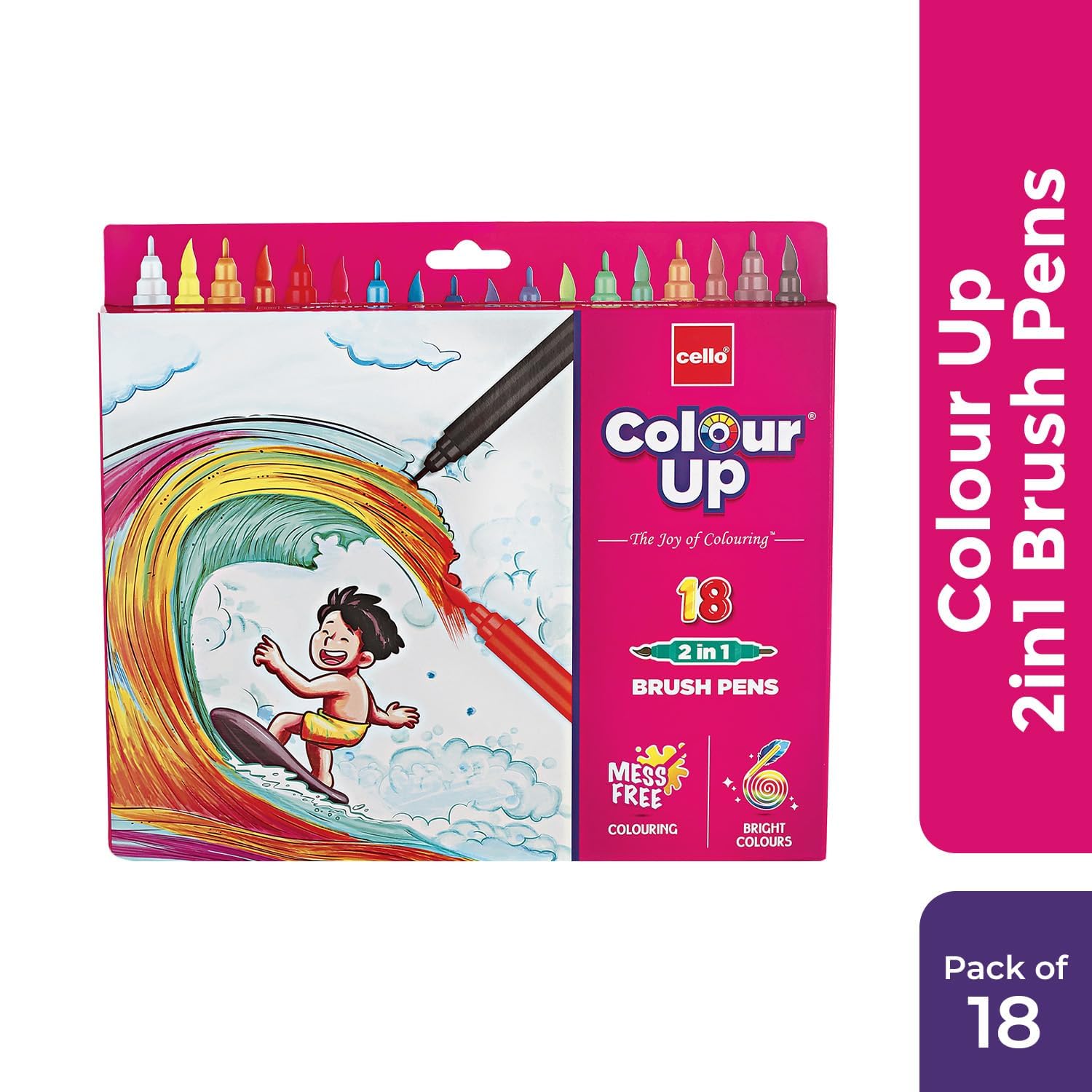 Cello BrushTip Pens Multicolor 18 Shades Set (Pack of 1)