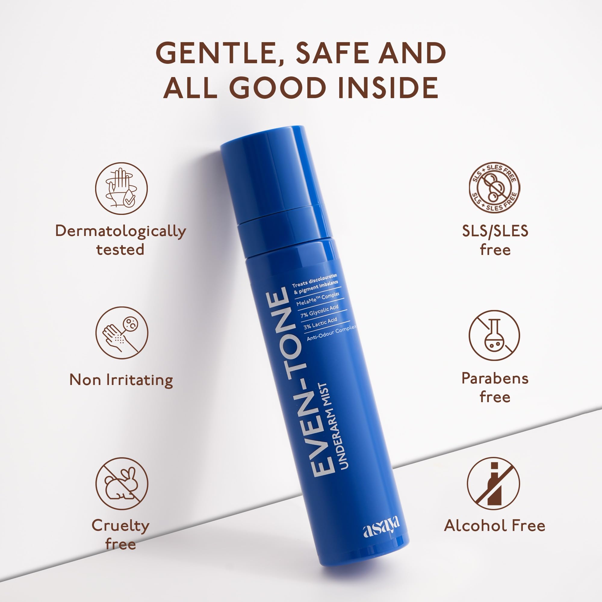 Asaya Even Tone Underarm Mist | Lightweight Spray for Underarm Pigmentation Removal & Odour Control | Even Tone Underarm Mist for Dark Underarms | 100 ml
