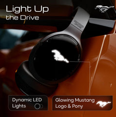 GOBOULT Newly Launched Mustang Thunder Bluetooth Headphones with Upto 70H Playtime, Brightness LED Modes, 40mm Driver, Zen ENC Mic, Type-C Fast Charging, 4EQ Mode, Over Ear Wireless Headphone with Mic