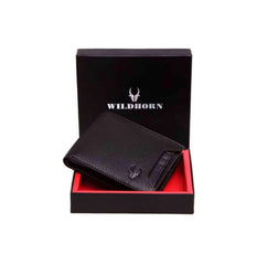 WildHorn Rfid Protected Leather Wallet For Men, Black