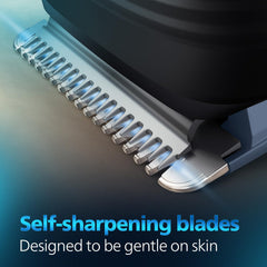 Philips Men's Trimmer BT1244 | Skin Safe Beard Trimmer for Men | Durapower Tech | Self Sharpening Blades | Skin Protect Comb | 30 Min Runtime USB Charging | No Oil Needed