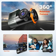 Crossbeats RoadEye Neo 2025 Launch Dash Camera for Car | WiFi & APP | 2MP FHD 1080p 170° Wide Angle Dashcam for Car | 360° Front Camera | Night Vision cam | G-Sensor | Loop & Audio Recording