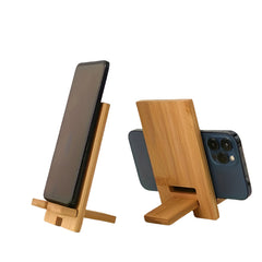 Ecoboo Adjustable Multi-Angle Desktop Stand for Smartphones & Tablets, Durable Natural Bamboo with Non-Slip Base & Air Holes, Fits 10.16–32.77 cm Devices, Ideal for Home, Office & Travel