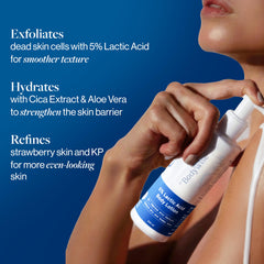 Be Bodywise 5% AHA Lactic Acid Body Lotion with 48Hr Moisturisation 200ml | Dermatologically Tested | Improves Skin Texture & Reduces Appearance of Strawberry Legs