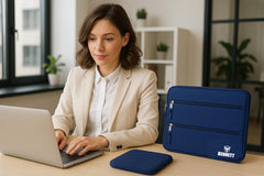 Bennett Drax Water Resistant Laptop Sleeve for 14 inches laptops Case Cover Pouch 14-14.3 inch with Oxford Fabric Dell/Lenovo/ASUS/Hp/LOQ/MacBook/thinkpad/ideapad/magicbook/Legion/vivobook (Blue)