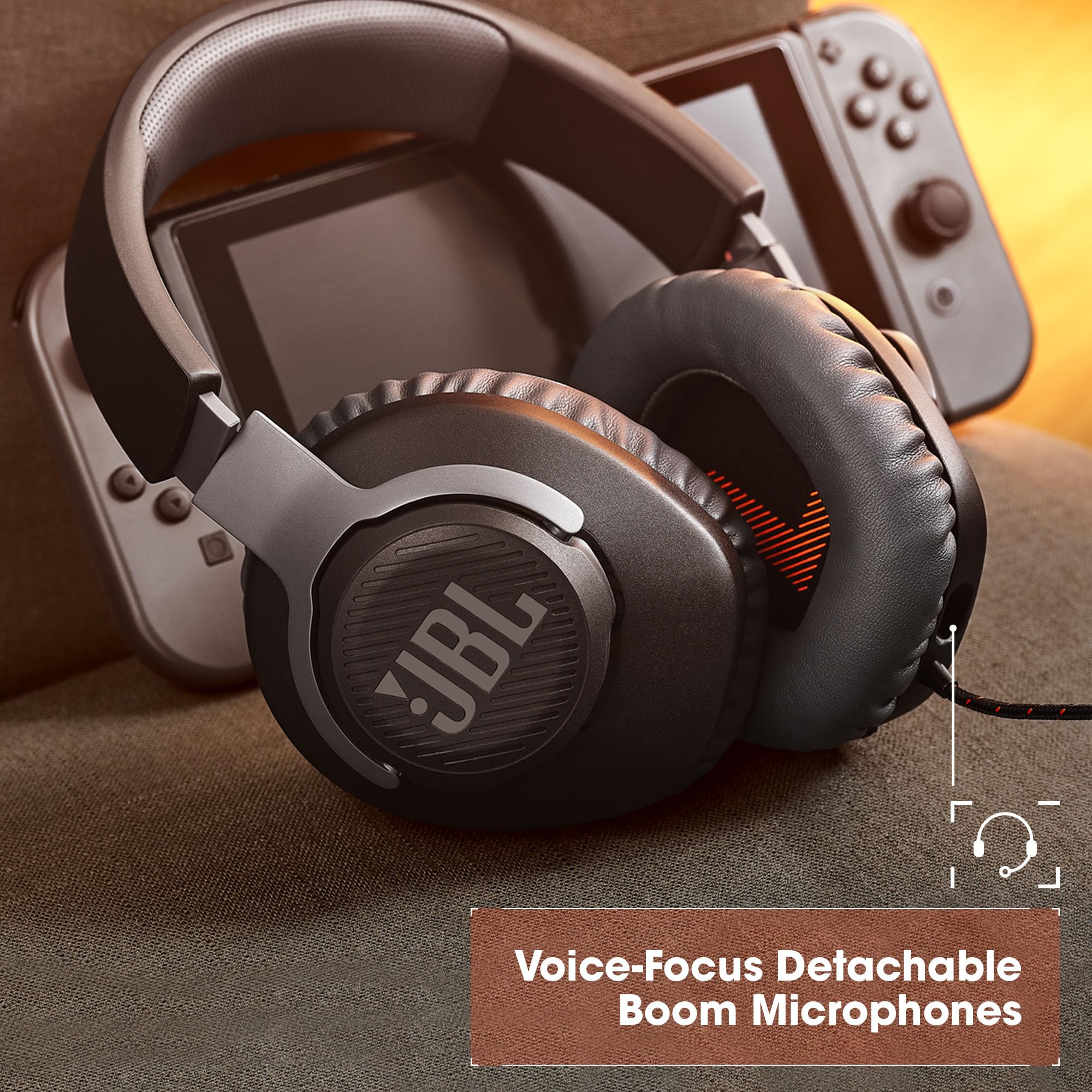 JBL Quantum 100 Wired Over Ear Gaming Headphones with Mic, 40mm Dynamic Drivers, Quantum Sound Signature, Detachable Mic, PC/Mobile/PS/Xbox/Nintendo/VR Compatible - Personal Computer from JBL - Shop in Sri Lanka at Arcade.lk