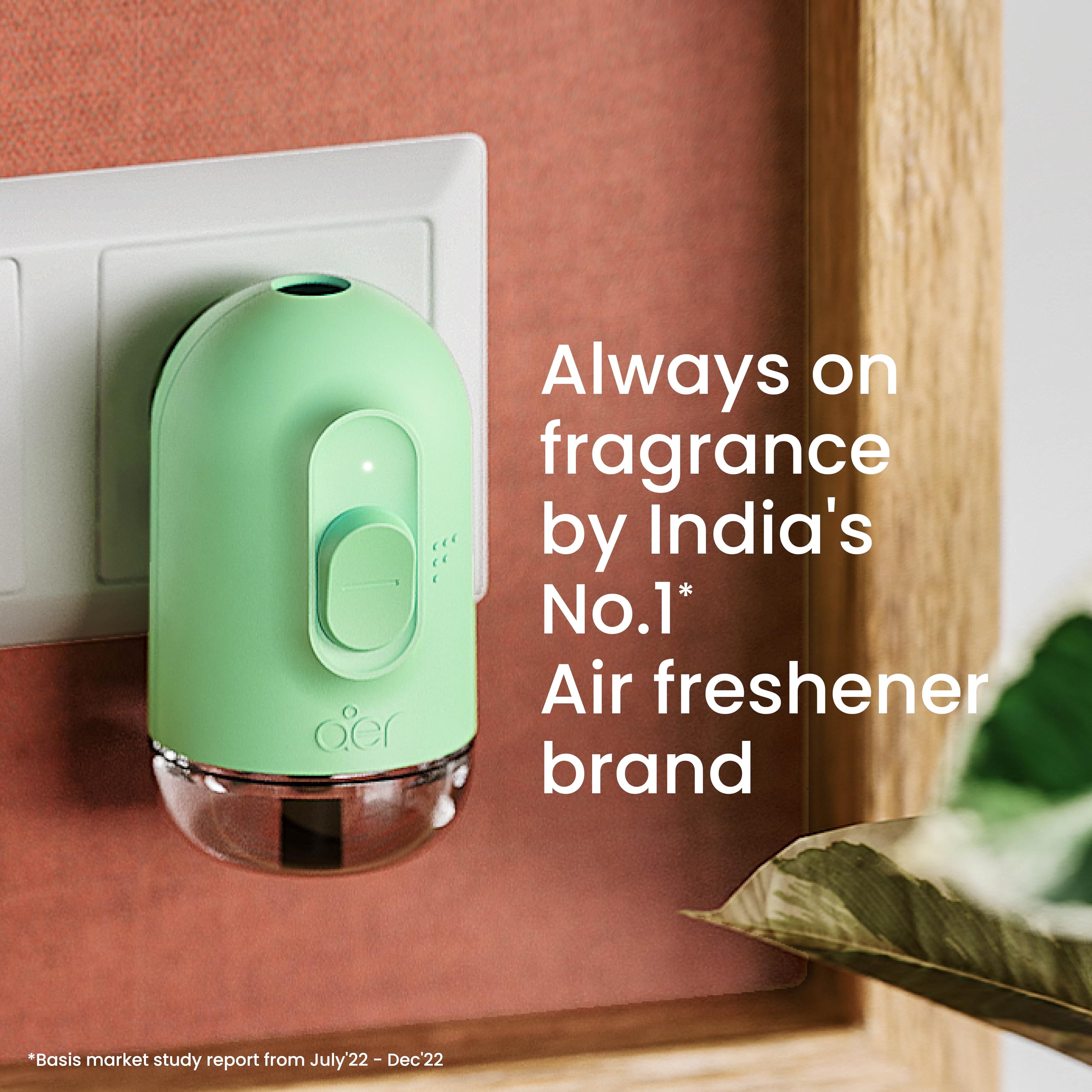 Godrej aer Plug Electric Air Freshener (Machine + 2 Refills (20ml each) | Rose Blossom | Lasts up to 120 days